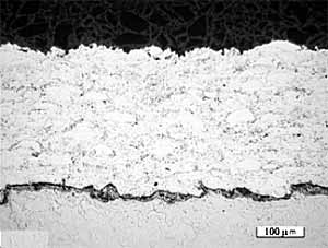 Fig. 3. 316L coating prepared using the DJ system and hydrogen fuel (DJ37)