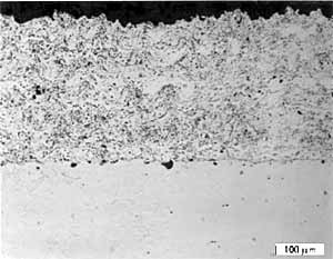 Fig. 5. Ni alloy 625 coating prepared using the TG system and hydrogen fuel (TG9)