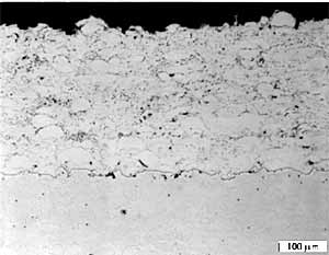 Fig. 6. Ni alloy 625 coating prepared using the JP system and kerosene fuel (JP11)