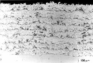 Fig. 7. Ni alloy 625 coating prepared using the DJ system and hydrogen fuel (DJ21)