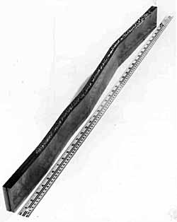 Fig.5. Example of thick section steel curvilinear test specimen successfully seam tracked using a hidden collector-detector