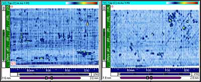 Fig. 4. Entrapped porosity in three lay-up schemes