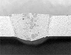 Fig.4. Hybrid laser-arc weld made in 2mm 5xxx alloy at 4.5 m/min