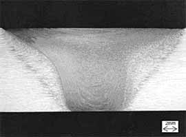 Fig.17. Macrograph of zone 1 of flat bed weld