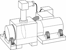 b) locally sealed vacuum chamber