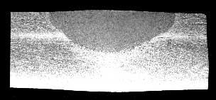 Fig.1. The characteristic appearances of the conventional GTA arcs and GTA with active fluxes and the comparative depths of penetration in 6mm thick stainless steel: Fig.1a) without flux;