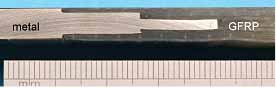 Fig.6. Control joint between stainless steel and GFRP (Joint 1 in Table 1) 