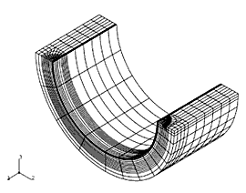 Fig.2. Finite element mesh for the initial crack