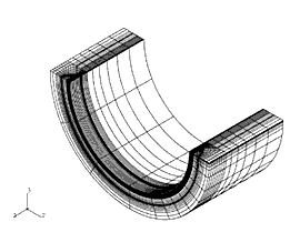 Fig.3. Finite element mesh for the arrested crack