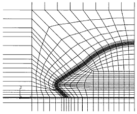 Fig.3. Finite element mesh for the arrested crack