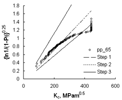 Fig.3 MML procedure applied to parent plate data at -65°C, PP_65