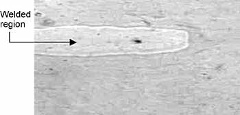 Fig.4. Snapshot of video picture taken during welding of two PMMA sheets