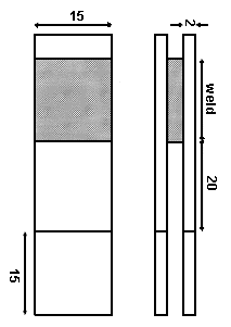 Fig.4. prEN12814-4 Peel test sample geometry 