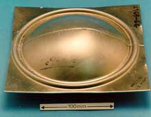 Fig. 5. Bulge test in laser welded aluminium alloy tailored blank