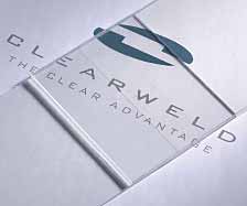 Fig. 2. Laser overlap weld in clear PMMA made with Clearweld ® absorber at the interface 