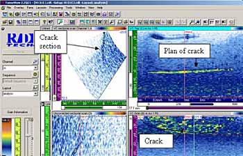 Fig.8. Phased array image of crack