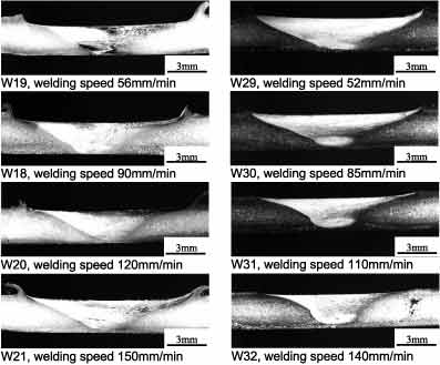 Fig.4. Cross section of FSW welds in AZ91 and AM50 magnesium alloys (3mm thick)