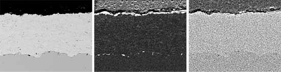 c) HVOF sprayed Ni625 alloy coatings subjected to 1780hours exposure in a dedicated biomass plant.