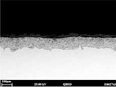 a) unsealed Cr3C2-NiCr coating