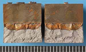 Fig. 10. Fracture faces of a SENB specimen extracted from a commercially produced weld