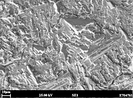 Fig.5. SEM micrographs showing the two types of fracture morphology in the initiating stages of cracking a) Terraced cleavage
