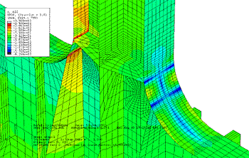 Fig.7. Hot spot stress analysis at the cross-tie