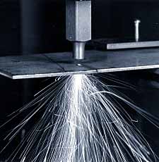 Fig.2. The first oxygen assist gas laser cutting performed in May 1967