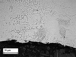 Fig.2. Typical features of a high grade SMSS weld HAZ in the as-welded condition (NWA2)