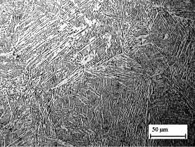Fig.3. Weld in steel A showing a bainitic and FAS microstructure