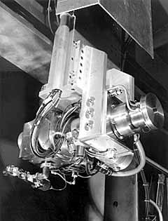 Fig.5. Reduced pressure electron beam welding system Fig.5a) gun column