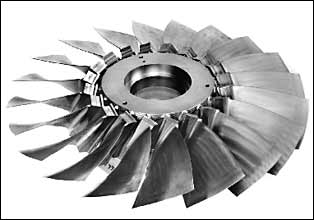 Fig.10. Linear friction welded blisk produced by MTU München (a) as welded;