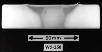 Fig.8. Cross sections of various friction stir welds (a) 7075 Al alloy, 25mm thick;