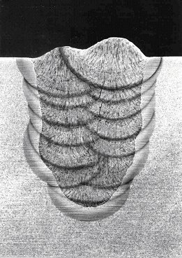 Fig.5b) Weld metal crack in W 1-2 (low hydrogen, high restraint, HY100 steel)