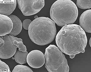 Fig.2. Secondary electron image of Fe 3 Al powder particles