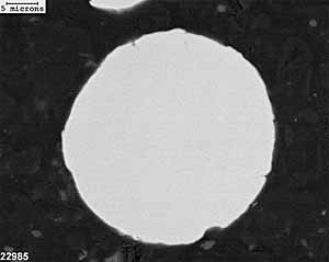 Fig.3. Back-scattered electron image of Fe 3 Al powder cross section