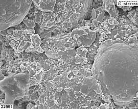 Fig.4. Secondary electron image of as-sprayed Fe 3 Al coating surface