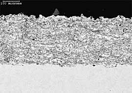 Fig.1d. 316L coating prepared using the HVw2000 wire flame spray system (HV-316)