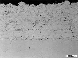 Fig.2b. Ni alloy 625 coating prepared using the JP system and kerosene fuel (JP-625)