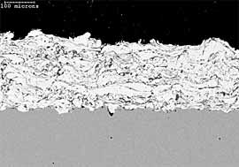 Fig.2d. Ni alloy 625 coating prepared using the HVw2000 wire flame spray system (HV-625)