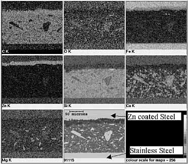 Fig.6. EDX element maps of sectioned adhesive layer