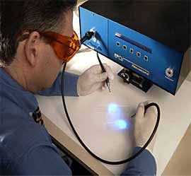 Fig.5. Light curing of a radiation curable adhesive