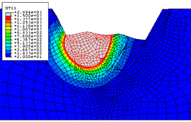 Fig.6. Predicted melt zone shape for pass 11 of the test weld