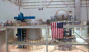 Fig.13. Boeing's liquid-oxygen and liquid-hydrogen tanks for the 42m (125ft) long Common Booster Cores 