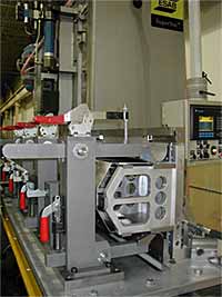 Fig.2. Friction stir welding of the aluminium centre tunnel of the Ford GT 