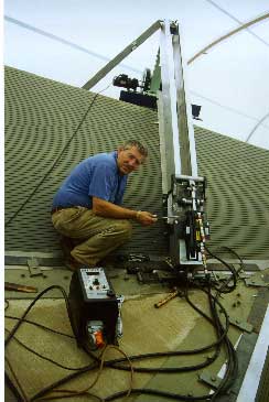 Fig.11. Portable FSW machine in the breathing mould of the Research Foundation Institute in Cairns, Australia