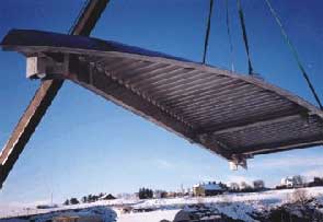 Fig.7. Prefabricated FSW panel for half the width of the superstructure of a cruise liner [14] 