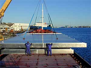 Fig.1. Marine Aluminium prefabricated FSW deck panels for 'The World' cruise ship 