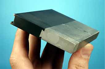 Fig. 7. Pilot trial on friction stir welding aluminium to a mild steel plate comprising a mechanical interlock