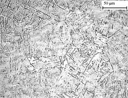 Fig.2. Photomicrographs showing the microstructures of different zones of the MIG (M4-MIG) and Plasma (M5-PAW) welds a) HAZ - MIG weldment 