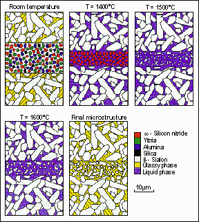 Fig. 4 Transient liquid phase bonding process (after Walls and Ueki, J Am Ceram Soc, Vol 75, 1992)